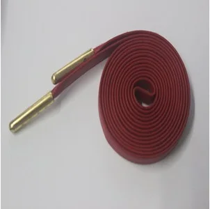red Кожаные шнурки для обуви из овечьей кожи, кроссовки для женщин, для отдыха, шнурки, однотонные, высококачественные, с металлической головкой, шнурки, 130 см - Цвет: red
