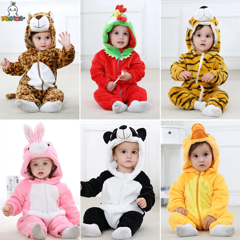 

Baby Jumpsuit Newborn Clothes Flannel Animal Romper Baby Romper
