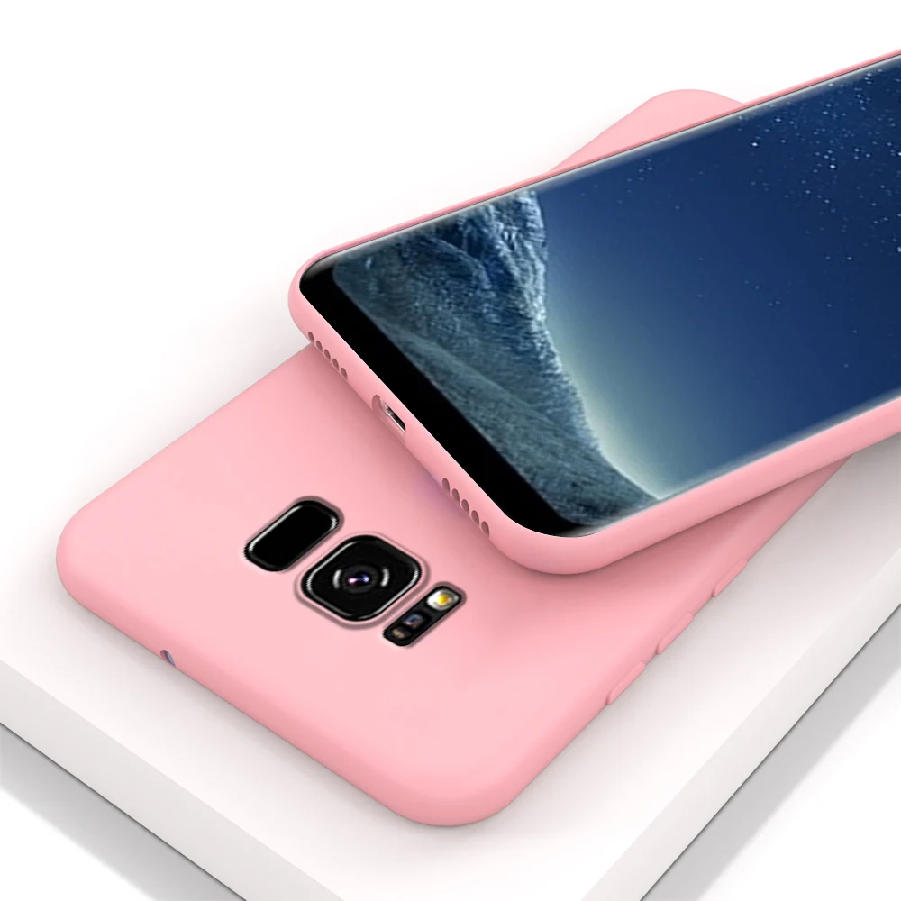 Розовый Высококачественный чехол для samsung S8, мягкий силиконовый чехол для samsung Galaxy S8 Plus, чехол для Galaxy S8 S8+ задняя крышка - Цвет: Розовый