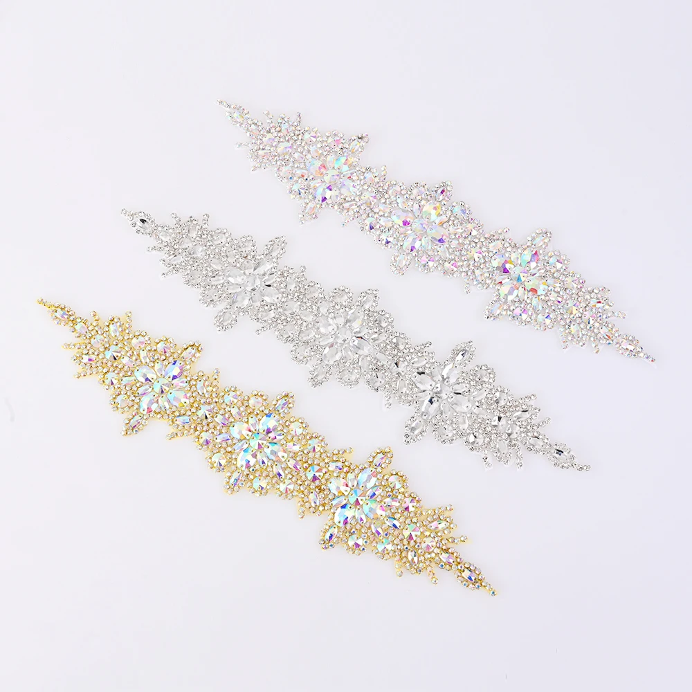 1 шт. стразы с цветами и кристаллами аппликации для свадебного платья ленты волос