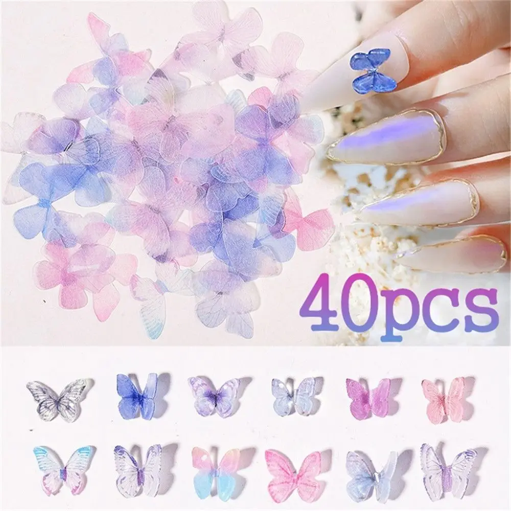 

40Pcs/Bag New Colorful Stereoscopic Resin DIY Art Butterfly Sequins Manicure Decorations 3D Nail Flakes