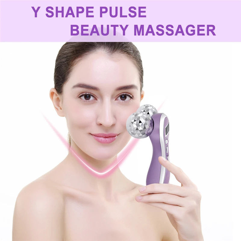 4D Diamond-Cut Roller Micro-current Vibration Face Massager Facial Lift Shaping & Wrinkle Remove Machine Body Slimming Device