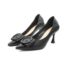 Zapatos dama mulher de pouco peso bege escritório stiletto saltos para senhora do escritório preto couro plutônio rua sapatos de salto (3)