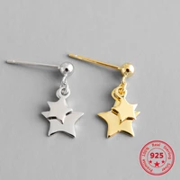 authentic 925 sterling silver minimalist star drop earrings fine jewelry for women anniversary party fashion accessories