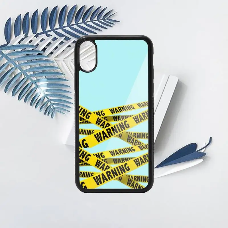 

yellow warning Phone Case TPU For iPhone X XR XS 11 12 mini Pro MAX 6 6S 7 8 Plus SE 2020