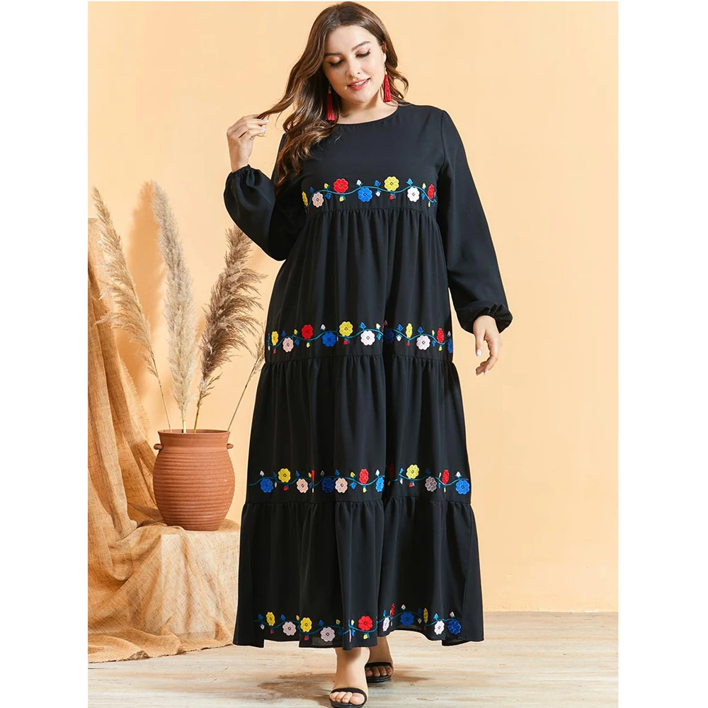 

Black Abaya Muslim Women Long Maxi Dress Dubai Kaftan Islamic Clothing Ramadan Jilbab Party Gown Turkish Caftan Moroccan Abayas