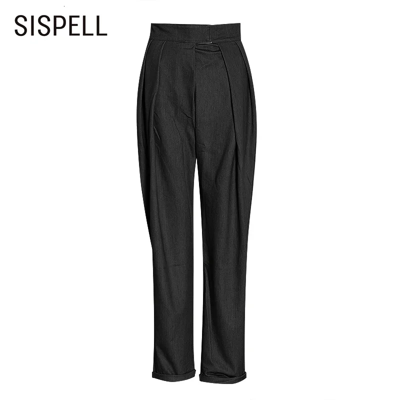 SISPELLruched Solid Color For Female Straight Wide-leg Pants High Waist Loose Women's Trousers 2020 Fashion Autumn New