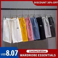 2021 summer thin casual solid color male shorts loose straight five point sports trend beach pants