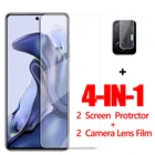 4 в 1 прозрачное стекло для Xiaomi 11T Защитное стекло для экрана Xiaomi 11T Защитная пленка для телефона закаленное стекло Xiaomi 11T 10T Pro 11Lite