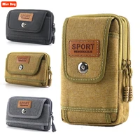 Universal Canvas Waterproof Mobile Phone Bag For Samsung iPhone Huawei Nokia Xiaomi MOTO Wallet Case Belt Pouch Coin Purse Cover