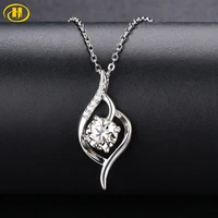 hutang solid 925 sterling silver pendant 1 carat moissanite necklace romantic style fine jewelry for girlfriends birthday gift