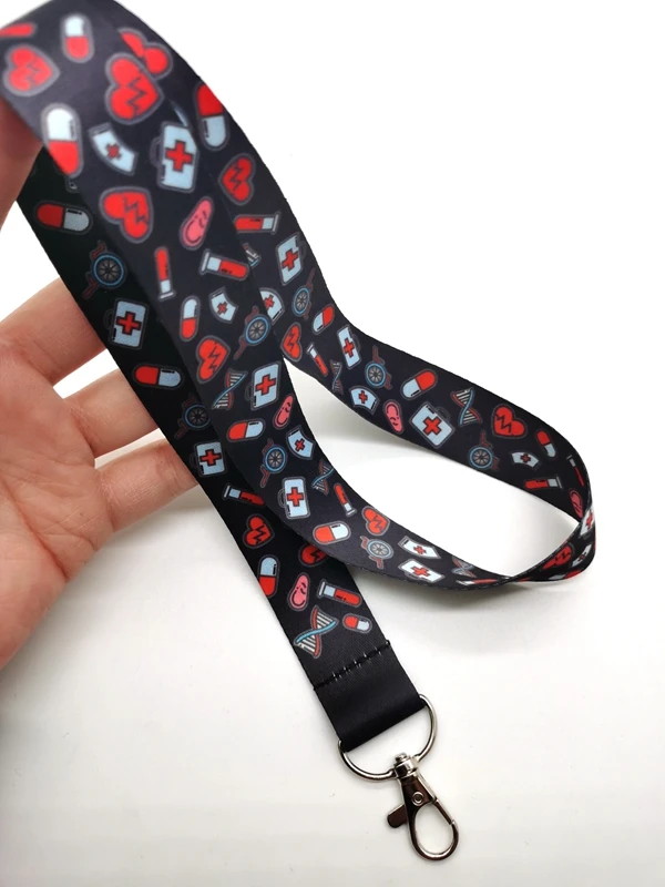 

New 1 pcs cartoon nurse Key Chains Neck Strap Keys Camera ID Card Lanyard