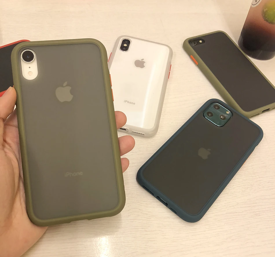 Противоударный силиконовый чехол-бампер для iPhone 11 Pro Xs Max Xr X, прозрачный 360 матовый защитный чехол для iPhone 7 8 Plus, Fundas