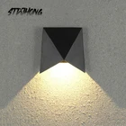 Современные дизайнерские настенные лампы 5 Вт, уличные водонепроницаемые светильники IP65 для сада, коридора, лестницы, черные светодиодные светильники для крыльца, декоративные настенные светильники