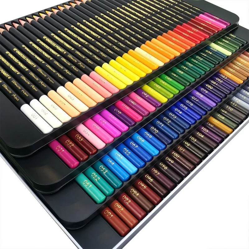 Набор акварельных карандашей 120 цветов водорастворимые цветные карандаши в