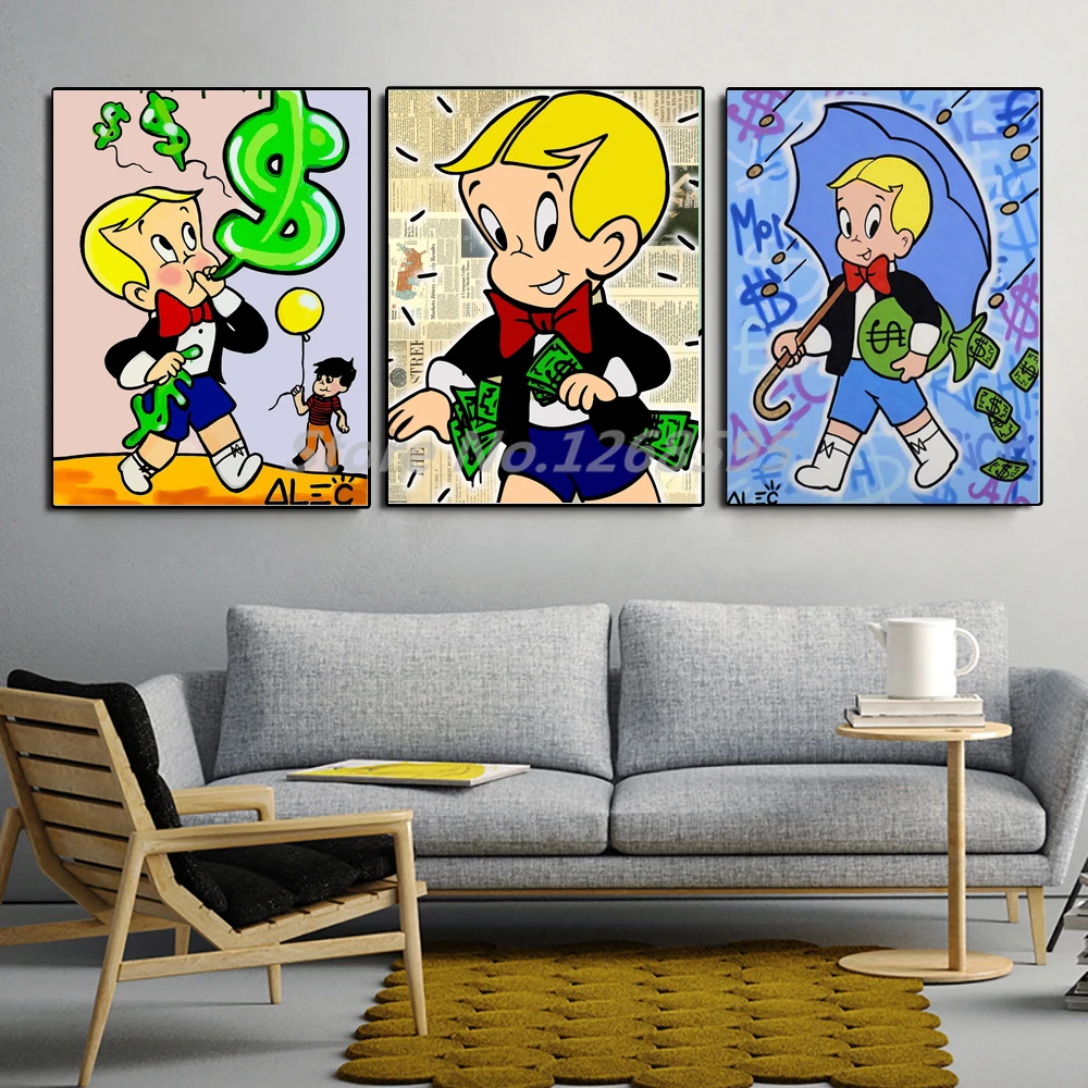 Alec монополии Ричи Богатые Деньги мотивация холст печать картины для гостиной