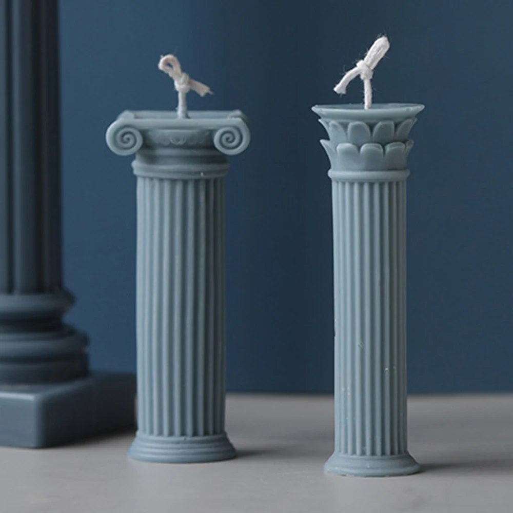 

EU Rome Pillar Candle Mould Aromatherapy Candle Plaster Mould For Home Decoration Silicone Candle Molds Bee Wax Candle Mold