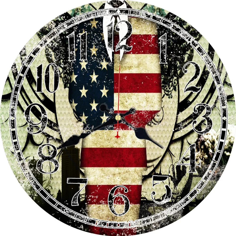 Часы настенные деревянные в античном стиле тихие и не тикающие ретро-часы с