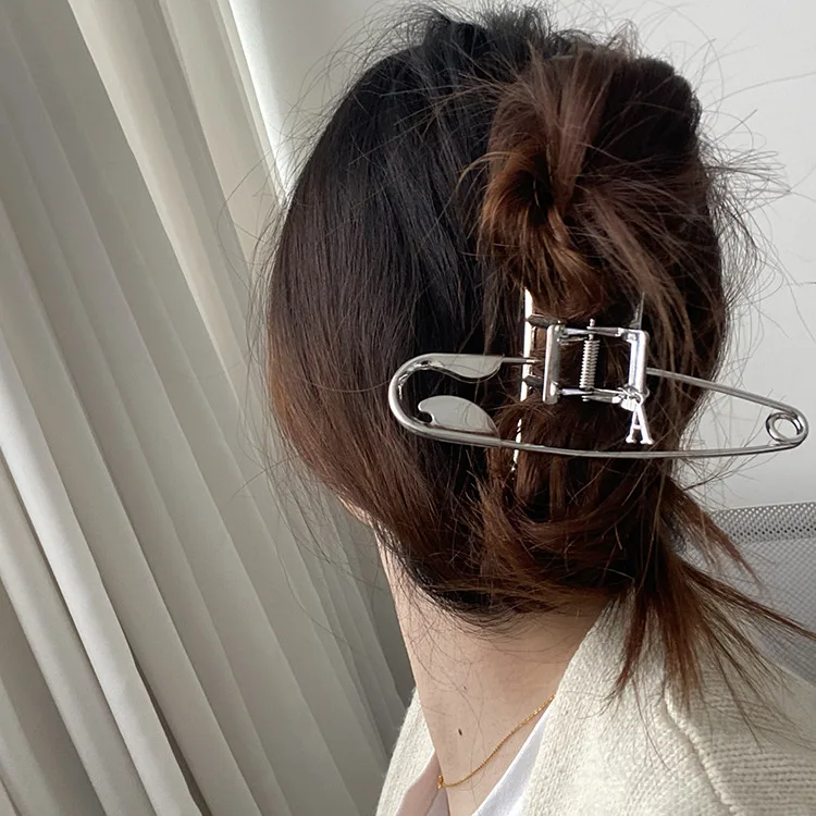 

Creative Large Pin Metal French Headdress Metal Hair Catch Shark Hair Claws Korean Women Hair Clips Claw Clamp Hairpins Female