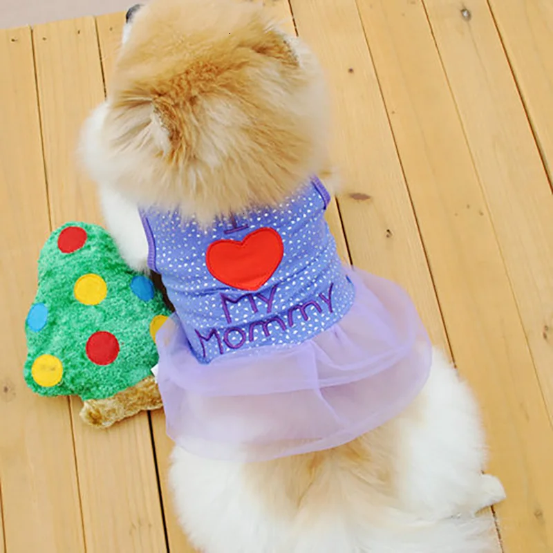 Майка с надписью «I love my Daddy Mommy Dog» летняя одежда для собак Футболка с изображением щенка чихуахуа питбуля платье принцессы собак Одежда Футболка для маленькой собачки