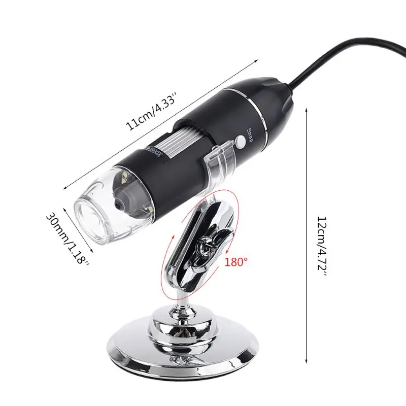 3 In 1 Digital USB Microscope 1600X Portable 2 Adapters Support OSX Windows PC Type-C Micro Phone Magnifier With 8 LED | Инструменты
