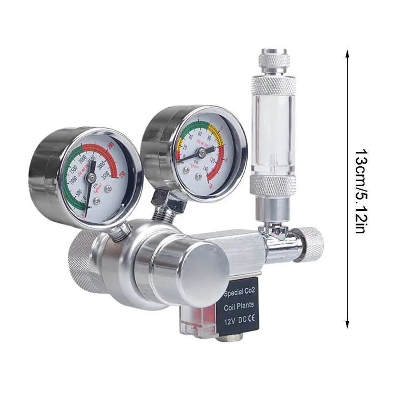 

Aquarium CO2 Regulator Mini Dual Gauge Display with Bubble Counter Check Valve Q39B