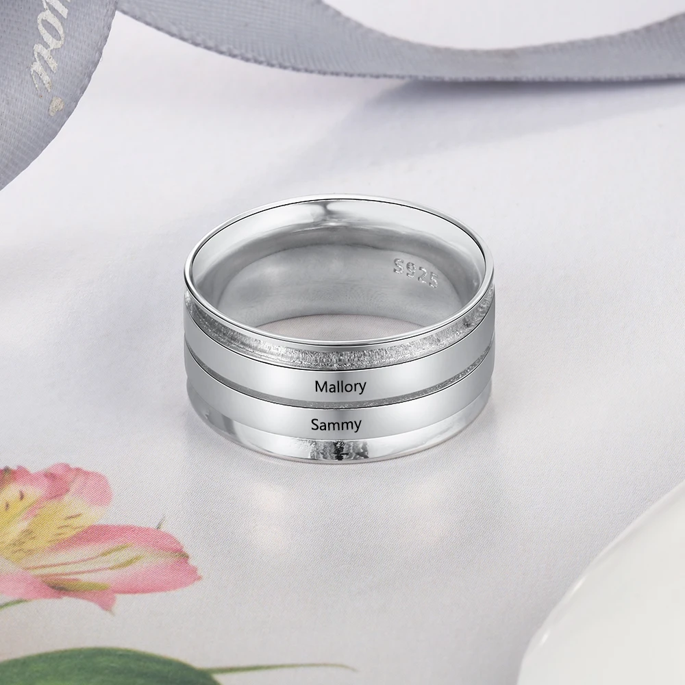 Кольцо женское из серебра 925 пробы с индивидуальным именем|Индивидуальные