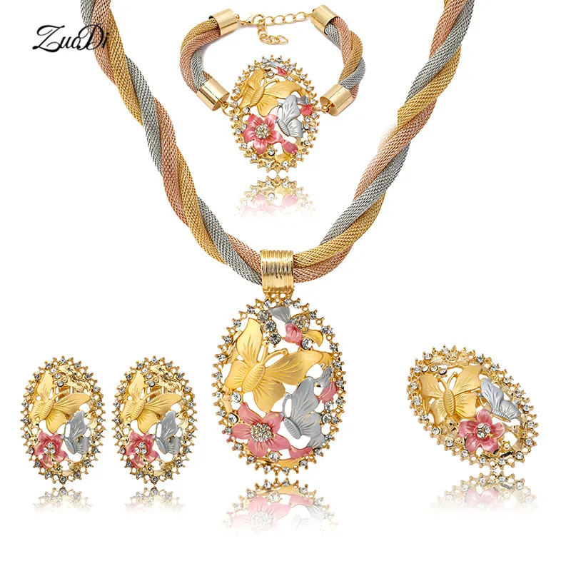 

ZuoDi Fashion african Bridal jewelry set JoyerÃ­a Wholesale nigerian women wedding jewelry set Dubai gold colorful jewelry sets