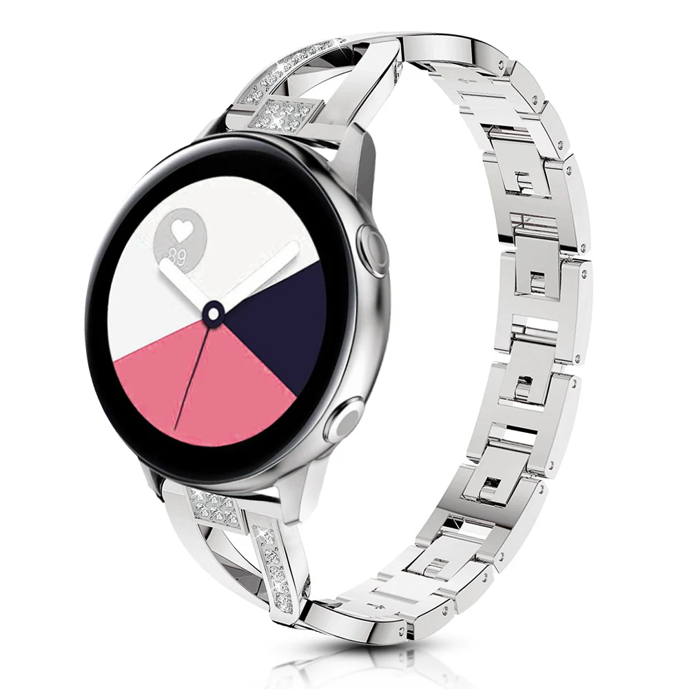 20mm Diamond Metal Band for Samsung Galaxy Watch 5/Pro/4/Classic/3 Strap 40mm 44mm 45mm 42mm 46mm 41mm Bracelet Active 2 Belt