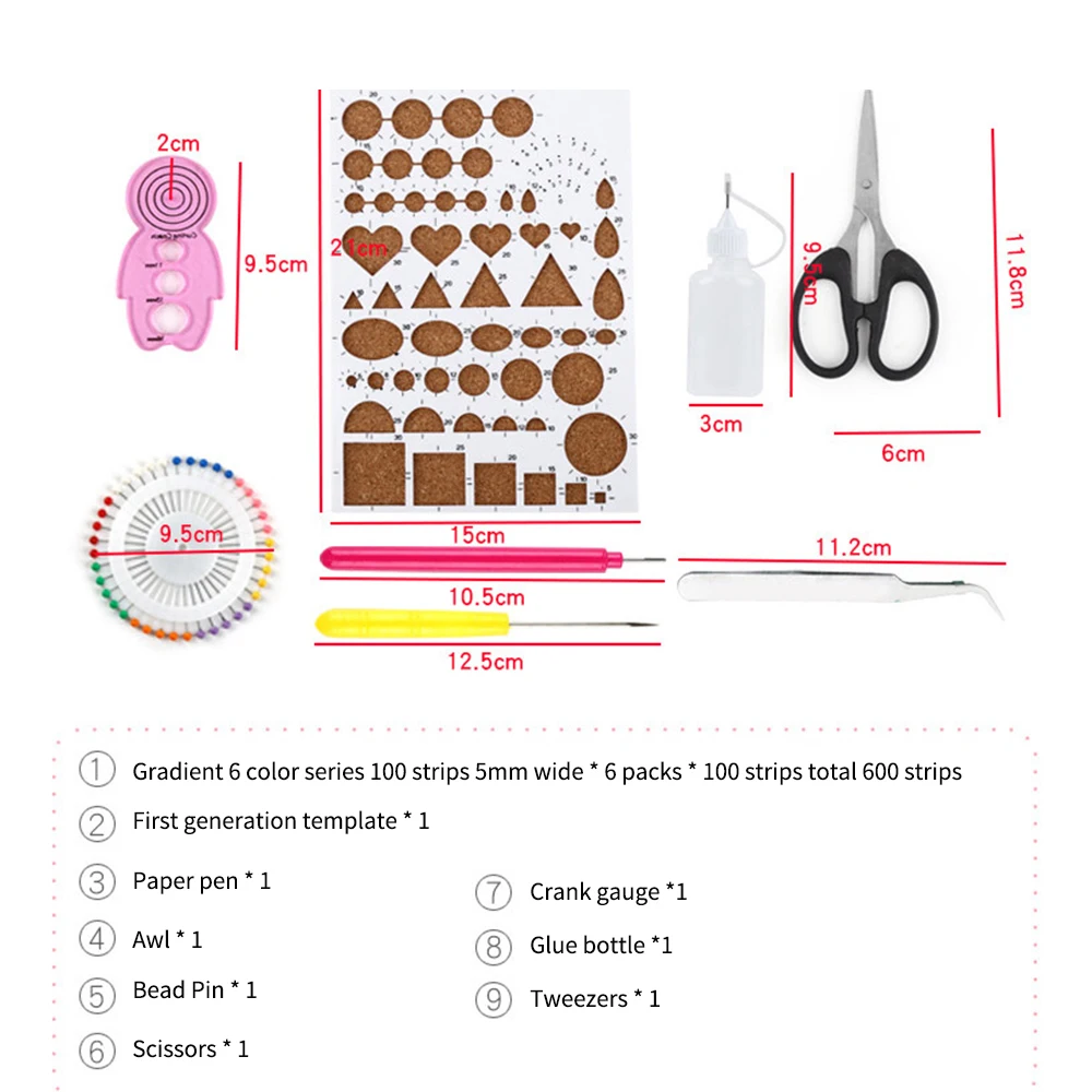 Пинцет для ручного обжима бумаги 600 полосок|Крафт-бумага| |