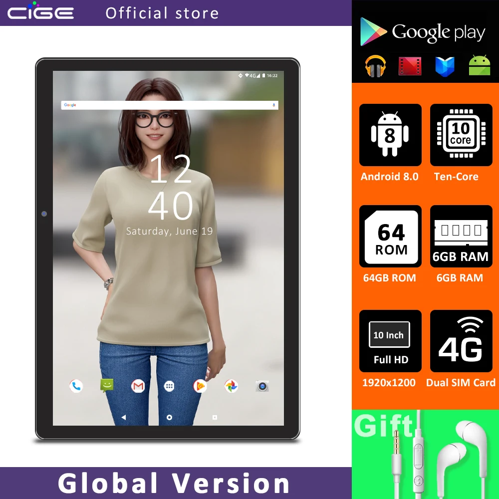 

10.1 Inch 4G Tablet PC Android 10 Cores MT6797 Cheap Tablet Gaming 13MP Camera Metal Body Type C 6000mAH 6GB RAM 64GB ROM