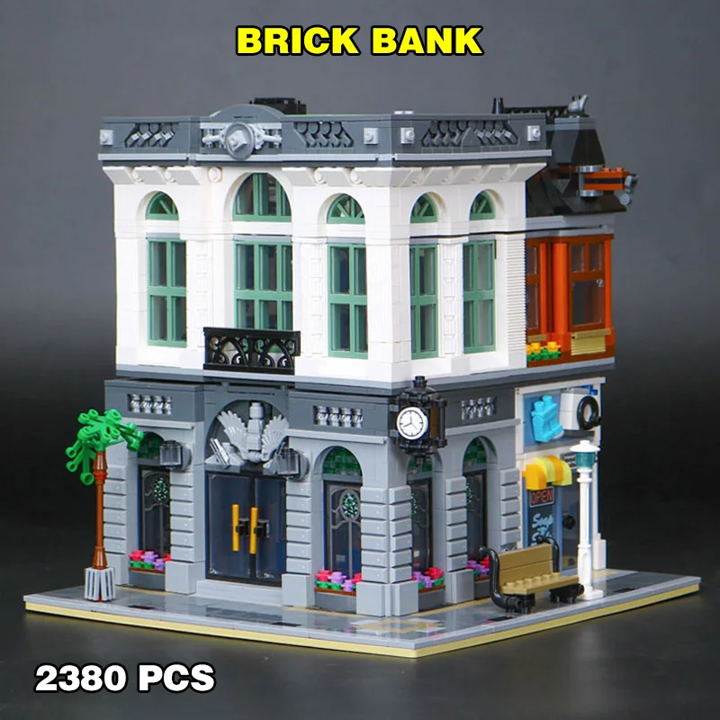 

With 5 MINI Figures Bank Headquarters Building Architecture City StreetView Building Blocks Bricks Toy Birthday Christmas Gift