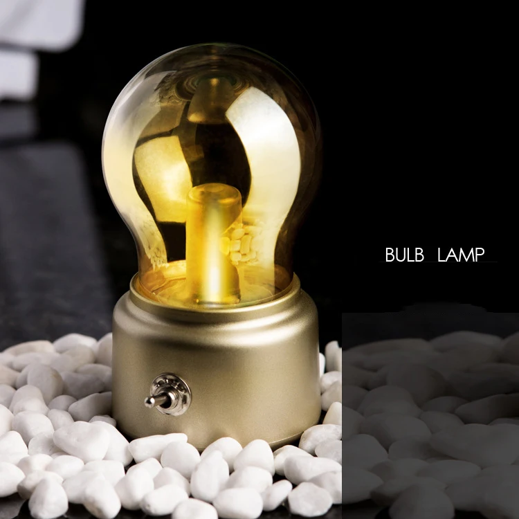 Светодиодный лампы теплых ламп с позолоченным основанием Спальня украшение USB