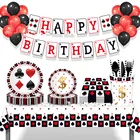 Казино тема вечерние украшения покер одноразовая посуда магическое шоу Лас-Вегас вечерние украшения Девичник Вечерние