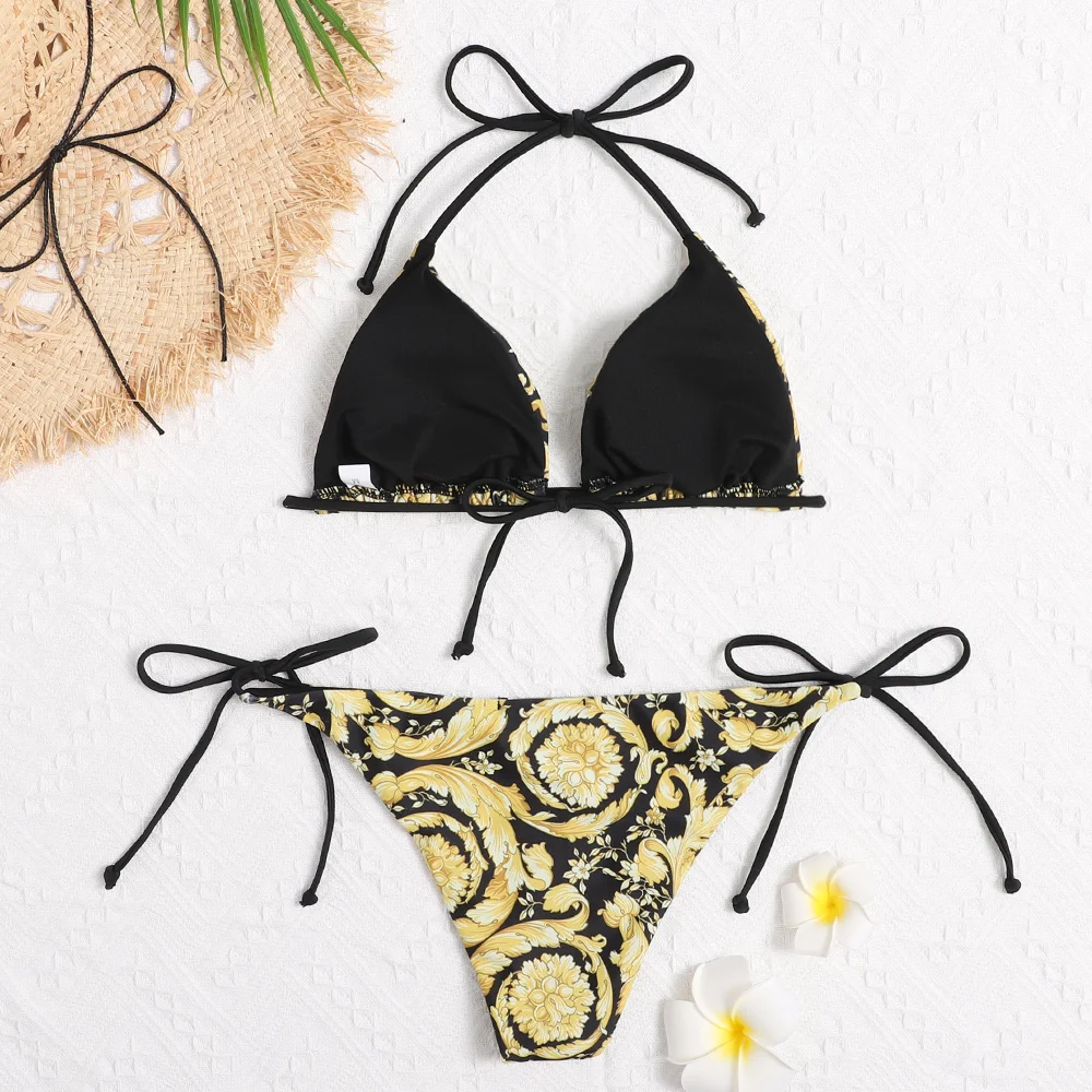 

Leopard Designer Bikinis Luxury Brand Triangle Bikini Set Push Up Swimsuit Women's Swimwear Summer Beach Bathing Suits Monikini