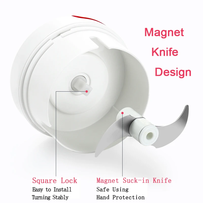 

Mini Garlic Vegetable Grinder Chopper Mincer Crusher Food Press for Meat Nuts Pepper Onion Multi-function Manual Food Processor