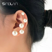 sindlan 1pair vintage pearl gold stud earrings for women kpop piercing leaf pendientes female 2021 trend fashion jewelry aretes