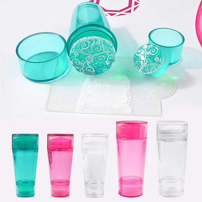 3 цвета Двойные головки прозрачный желе штамп-инструмент для дизайна ногтей