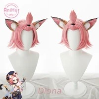 %e3%80%90anihut%e3%80%91diona cosplay wig without ears genshin impact cosplay pink heat resistant synthetic hair diona halloween cosplay
