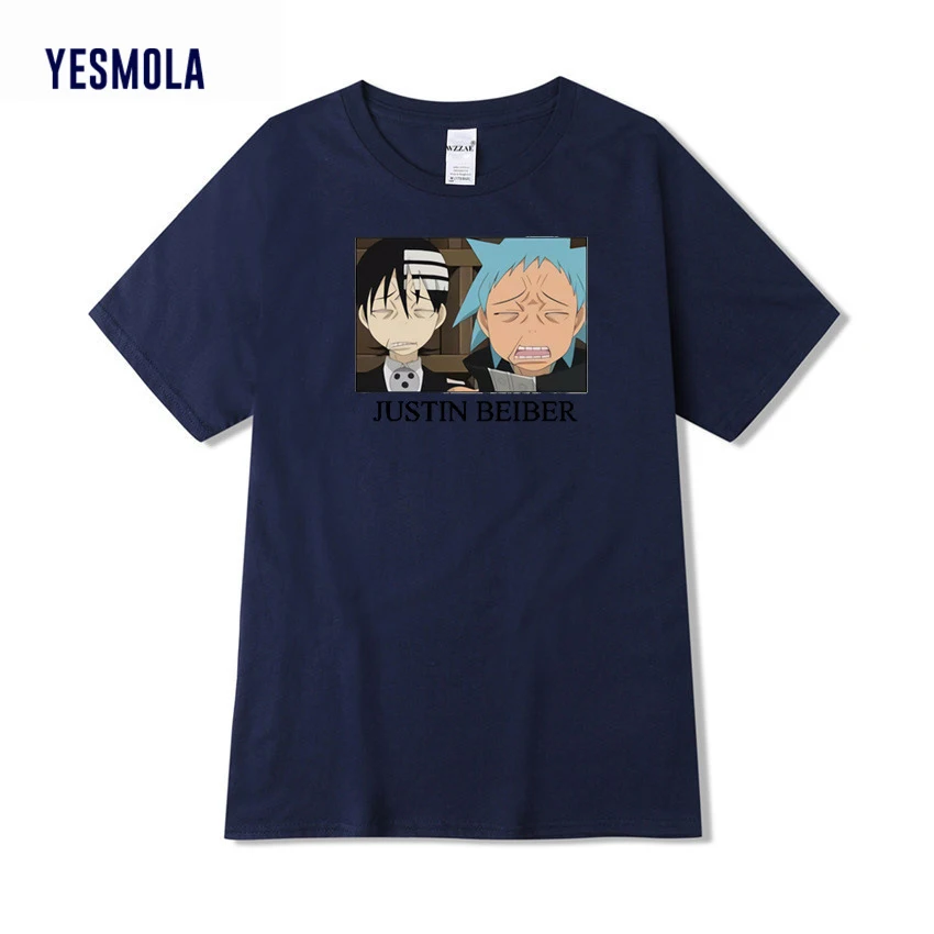 

YESMOLA Japanese Anime T Shirt Fashion Print Tshirt Summer Mens Novelty Cotton Short Sleeve T-shirt Men Funny Tops