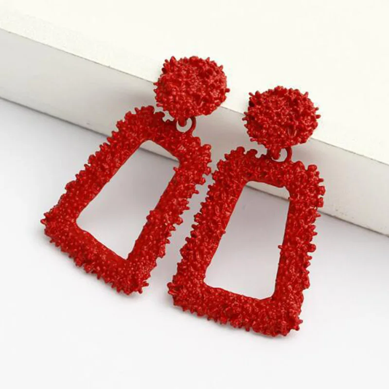 style 3 red Женские золотые большие серьги, тропические кокосовые пальмы, геометрические металлические Кокосовые серьги с джокером, летние праздничные свисающие ювелирные изделия - Окраска металла: style 3 red