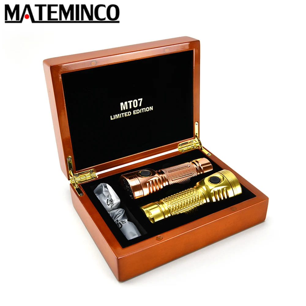 Mateminco MT07 ограниченный выпуск 2 фонарики медь и латунь 7 * SST-20 XPL HI LEDs max 5500 люмен Type-C