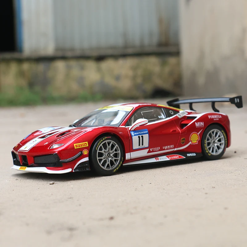 

1:24 Ferraris 488 Challenge 2017 Formula Alloy Racing Car Model Diecasts Metal Simulation Toy Car Model Collection Children Gift