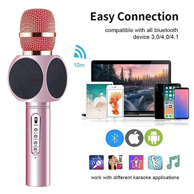 FELYBY E103 беспроводной bluetooth-микрофон для караоке с динамиком детей дома вечерние