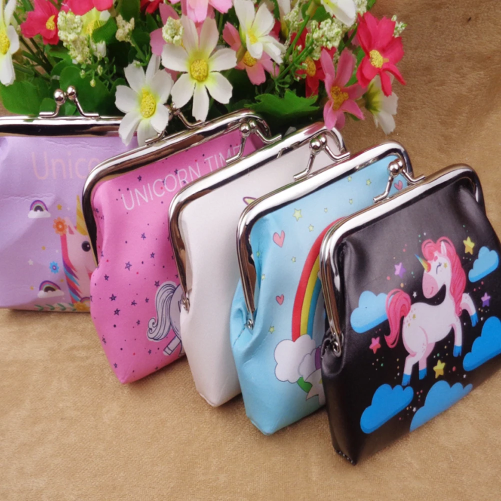 Женский мини-кошелек для мелочи с принтом единорога кошелек карт и USB-кабеля
