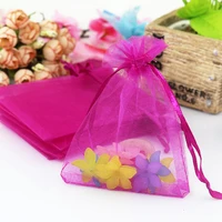 factory price 100pcslot hot pink organza bags 9x12cm wedding favors candy gifts packaging bag pouches small organza gift bag