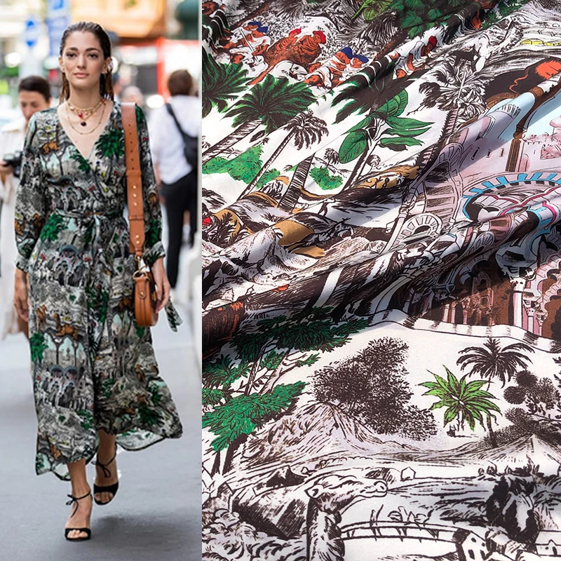 Ткань для женского летнего платья блузки пижамы самодельного шитья с принтом