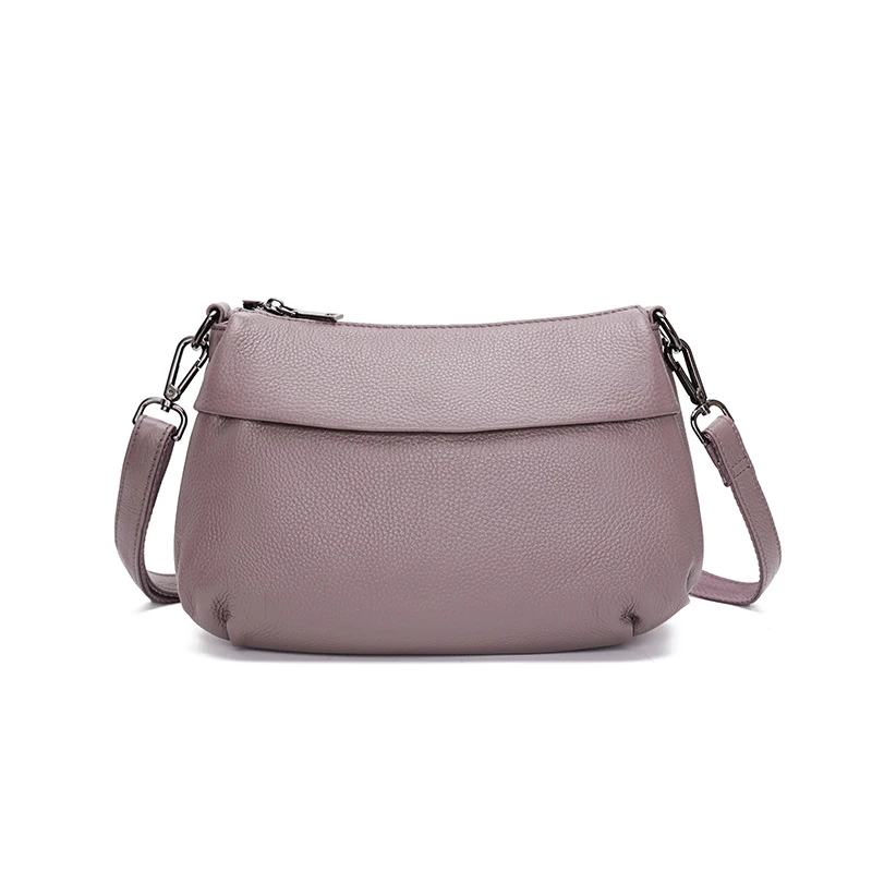 pink purple 3 отделения, кожаная гарантия, женская сумка-мессенджер из натуральной кожи, натуральная воловья сумка через плечо, P085 - Цвет: pink purple