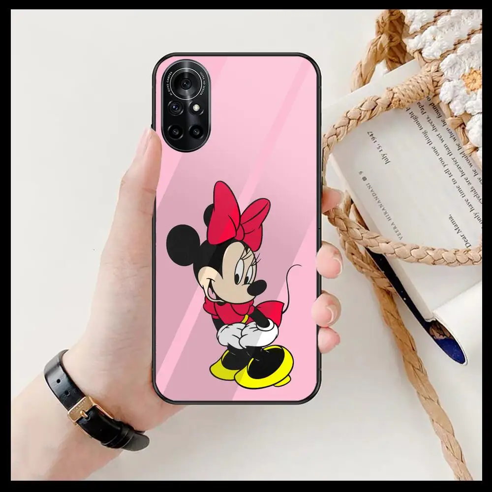 

Disney Mouse Minnie Shy Cute Clear Phone Case For Huawei Honor 20 10 9 8A 7 5T X Pro Lite 5G Black Etui Coque Hoesjes Comic Fa