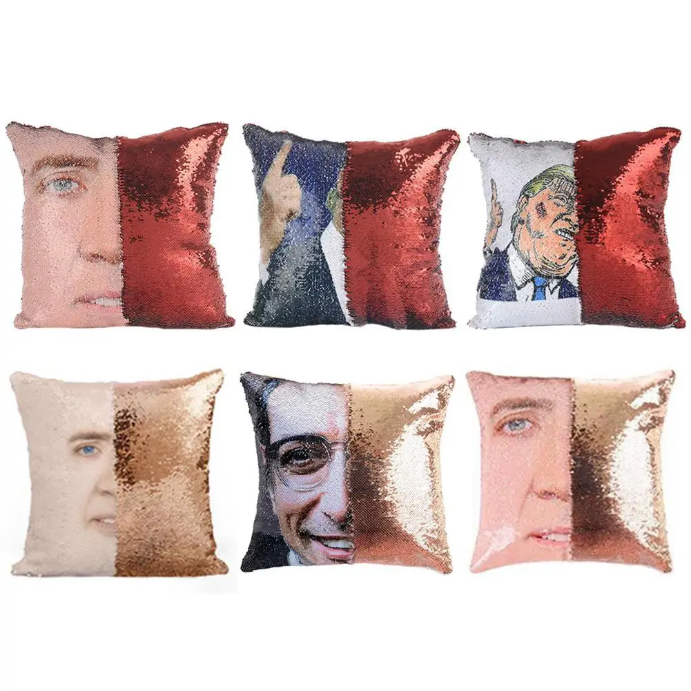 Забавная диванная подушка с русалочкой Волшебная двухсторонняя блестящая